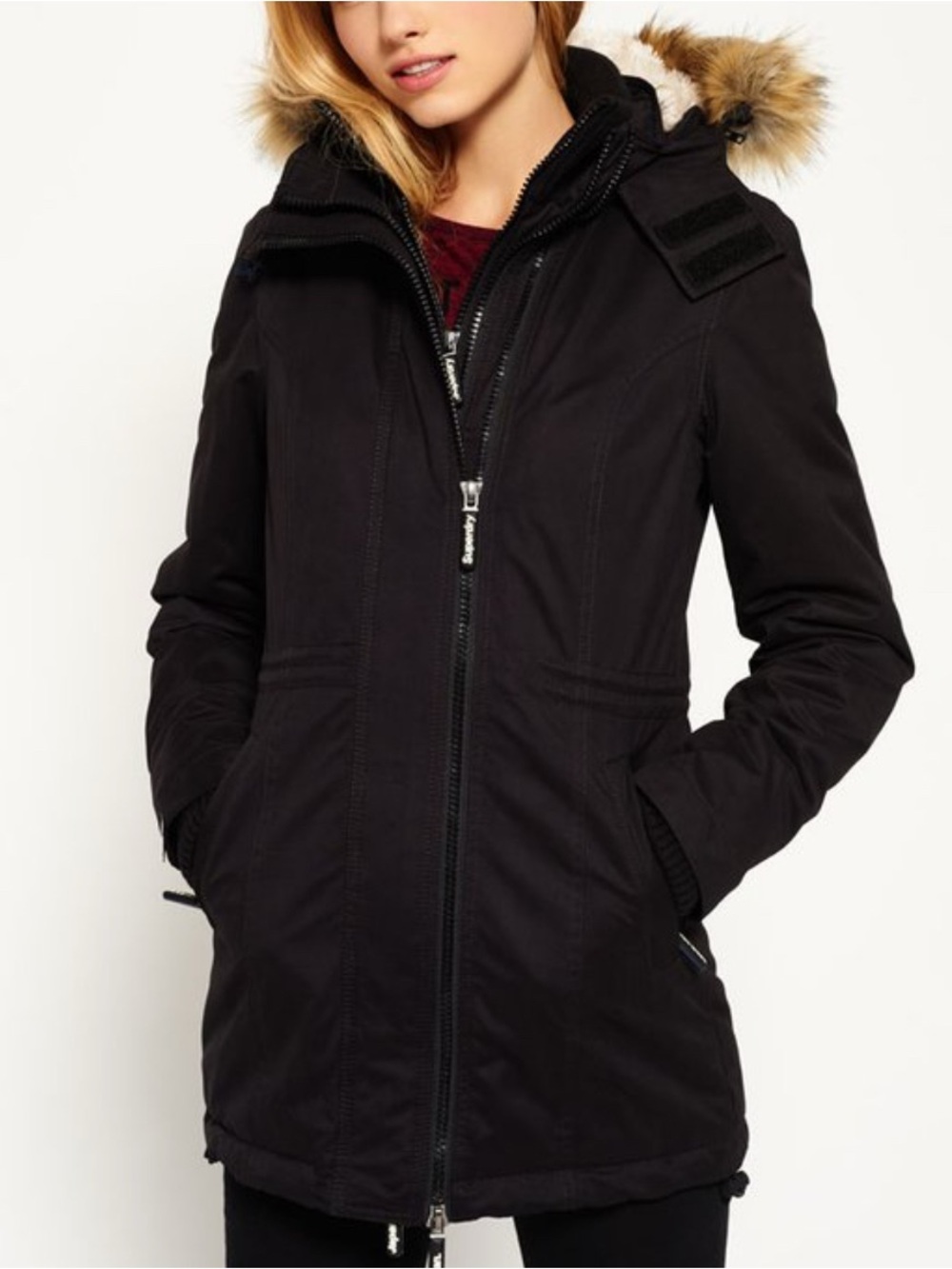 Superdry Microfibre Windparka Jacket in Black (Size M)